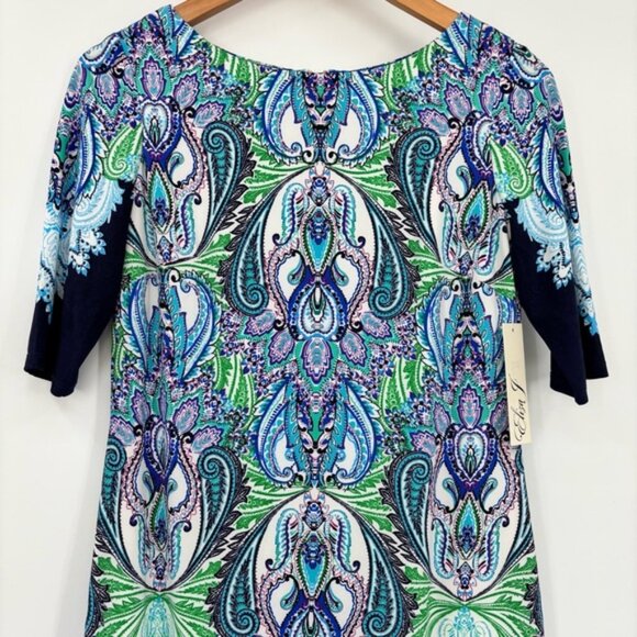 Introducing the Eliza J Paisley Shift Dressbrand new with tags size 4 - Picture 4 of 12